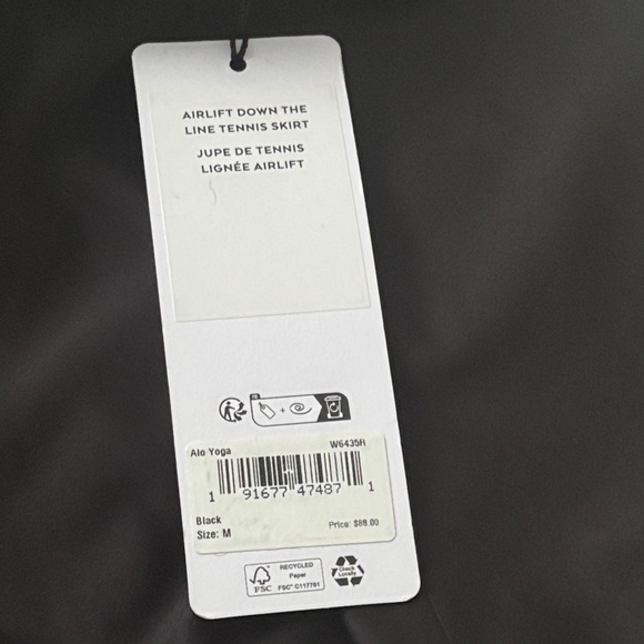 ALO Yoga Airlight Down The Line Black Mini Tennis Skirt with shorts underneath - Picture 10 of 11